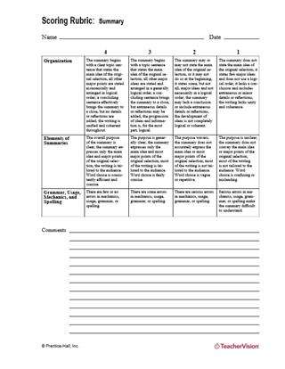 Scoring Rubric: Summary